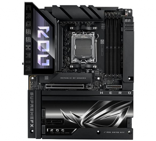 ASUS представила плату ROG Crosshair X870E Hero BTF со скрытыми разъёмами ASUS представила плату ROG Crosshair X870E Hero BTF со скрытыми разъёмами