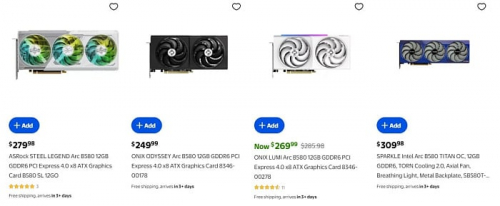 Цены на видеокарту Intel Arc B580 вернулись к рекомендованному значению Цены на видеокарту Intel Arc B580 вернулись к рекомендованному значению