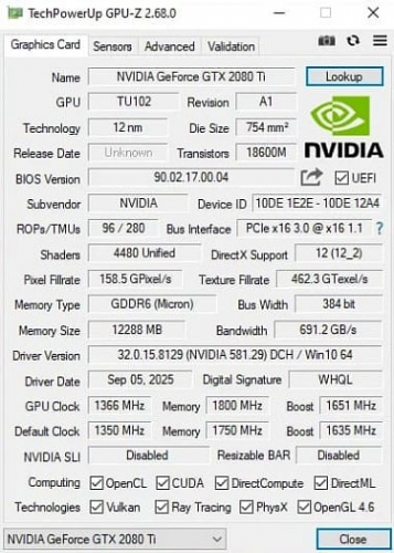 Инженерный образец NVIDIA GeForce GTX 2080 Ti всё же существует