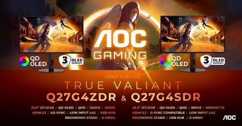 Мониторы AOC Q27G4ZDR и Q27G4SDR получили 27” матрицы на основе QD-OLED Мониторы AOC Q27G4ZDR и Q27G4SDR получили 27” матрицы на основе QD-OLED