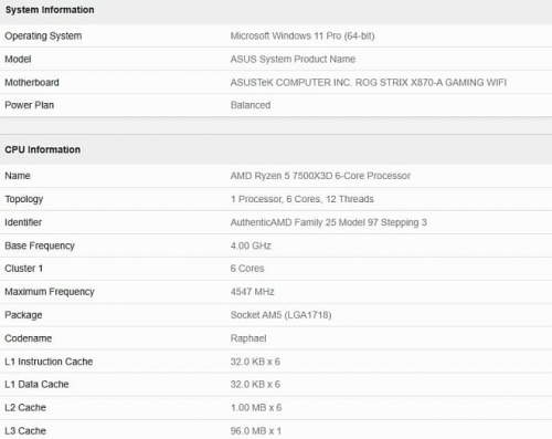 Ryzen 5 7500X3D менее чем на 10% хуже Ryzen 5 7600X3D в тесте Geekbench Ryzen 5 7500X3D менее чем на 10% хуже Ryzen 5 7600X3D в тесте Geekbench