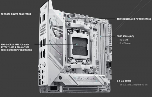 ASUS выпустила белую версию материнской платы ROG STRIX B850-I ASUS выпустила белую версию материнской платы ROG STRIX B850-I