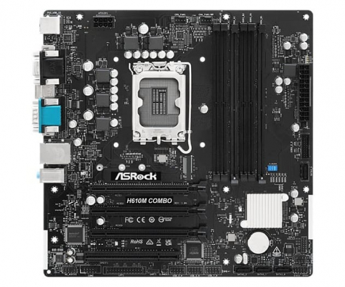 Материнская плата ASRock H610M COMBO может работать как с DDR5, так и DDR4