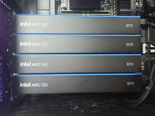 Intel Arc Pro B70 демонстрирует 45% рост FPS в играх по сравнению с Arc Pro B60 Intel Arc Pro B70 демонстрирует 45% рост FPS в играх по сравнению с Arc Pro B60