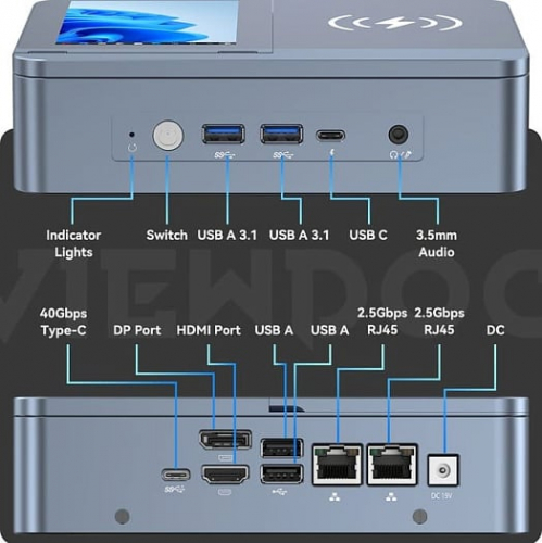 Мини-ПК ViewDock Gen2 оснащён вертикальным дисплеем и беспроводной зарядкой Мини-ПК ViewDock Gen2 оснащён вертикальным дисплеем и беспроводной зарядкой