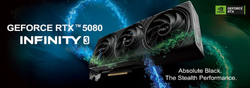 Palit выпустила полностью чёрную видеокарту GeForce RTX 5080 Infinity 3