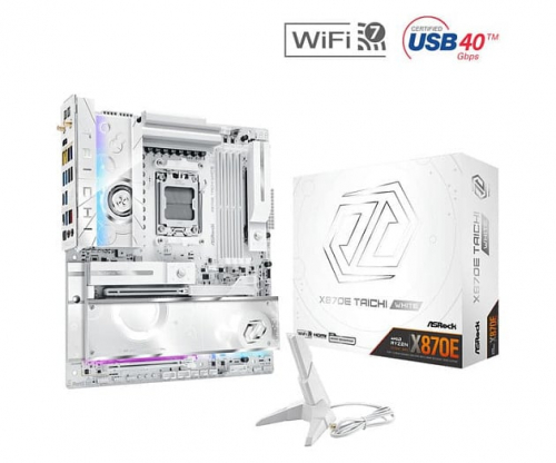 Премиальная материнская плата ASRock X870E Taichi анонсирована в белом варианте