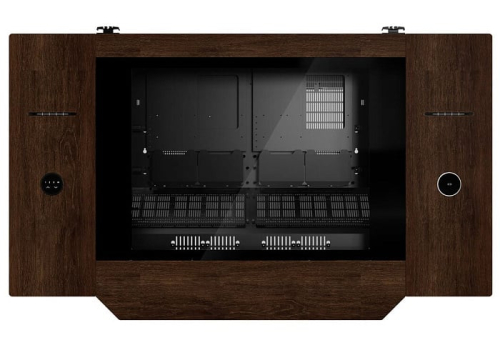 Стол LIAN LI DK-07 WOOD вмещает в себя две системы с платами E-ATX