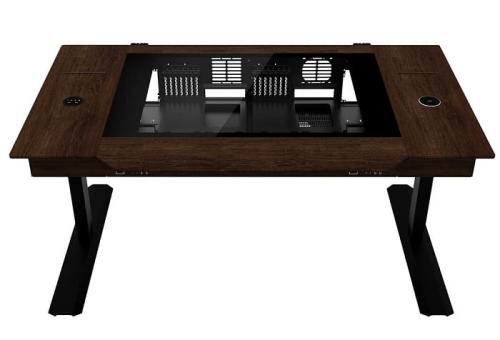 Стол LIAN LI DK-07 WOOD вмещает в себя две системы с платами E-ATX