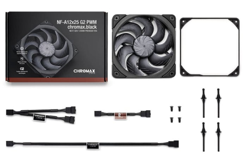 Вентилятор Noctua NF-A12x25 G2 теперь доступен в чёрном исполнении chromax.black